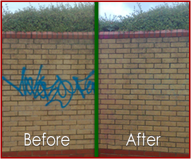 Graffiti Cleaning Before and After